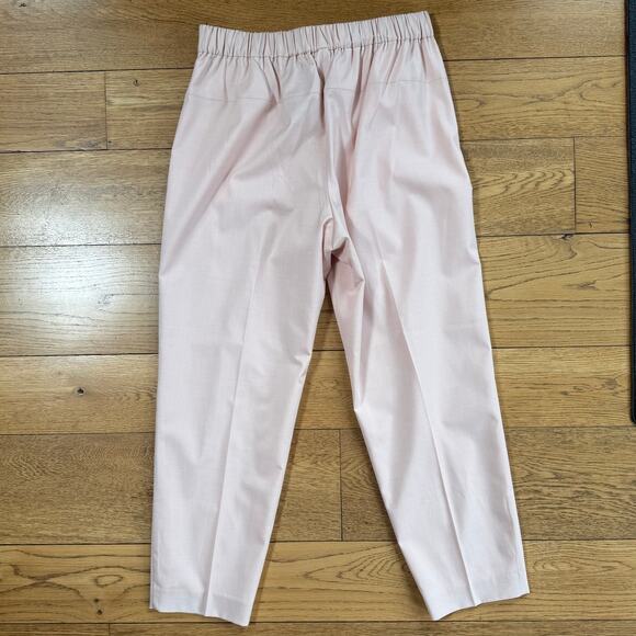 NWT J. Crew Pull On Pants SZ 8 Petal Pink Tie Waist Feminine Career Work Ankle - Picture 2 of 7